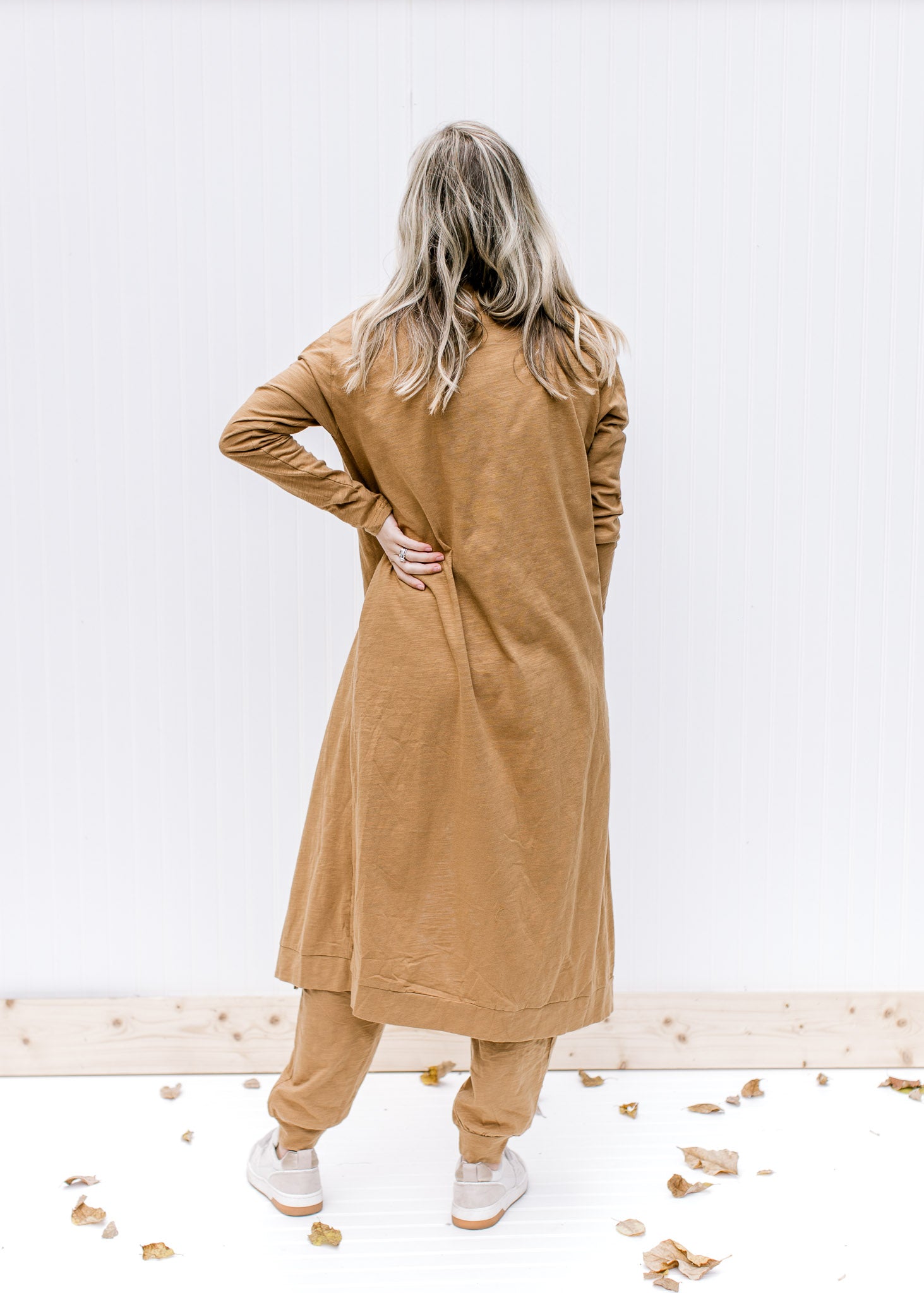 Mocha Jumpsuit Cardigan Set