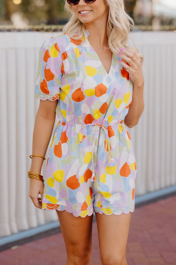 Mosaic Poplin Playsuit