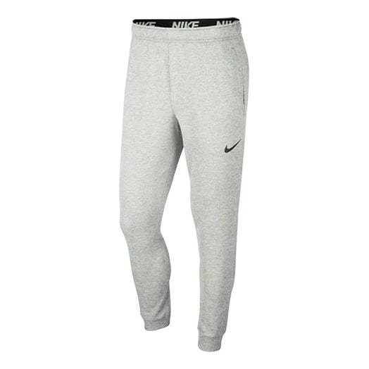 NIKE MEN'S DRI-FIT TAPERED FITNESS GREY TRACKPANTS