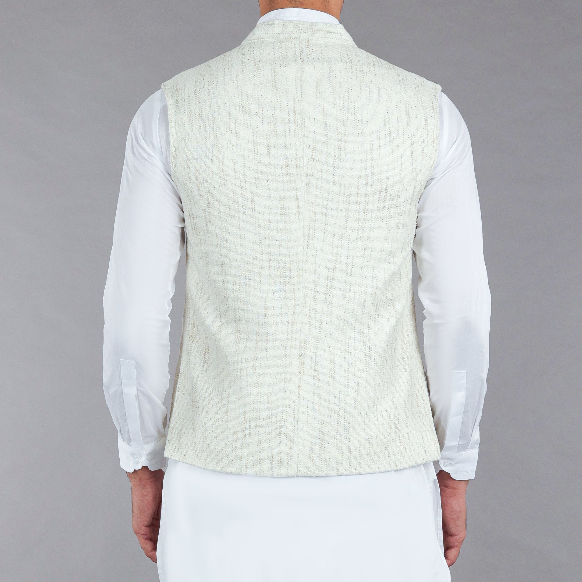 Off White Khaddar Waistcoat