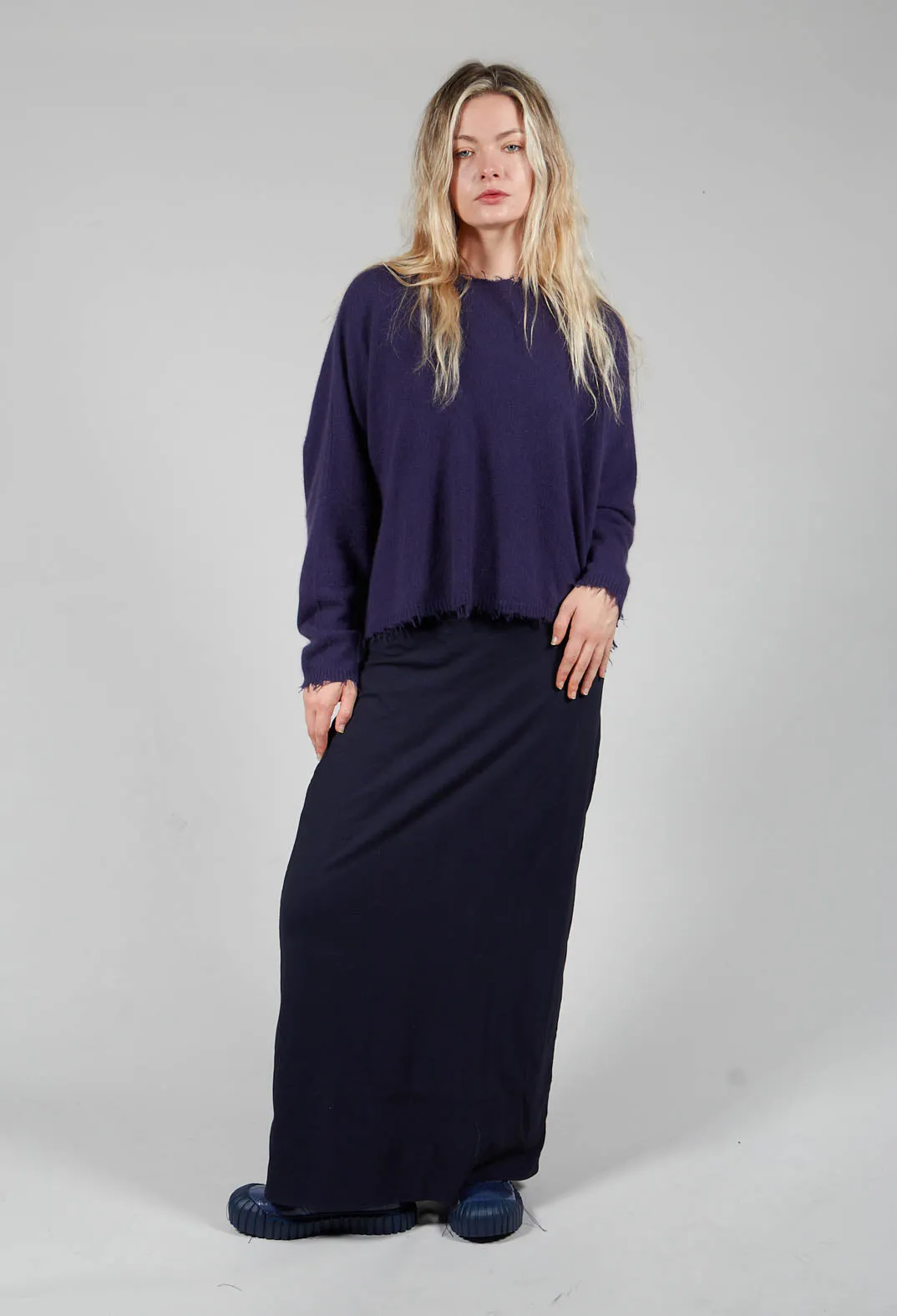 Ombre Midi Skirt in Grape Cloud