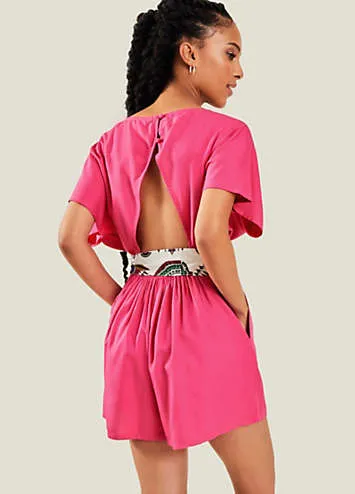 Open Back Tie Waist Playsuit by Accessorize | Look Again