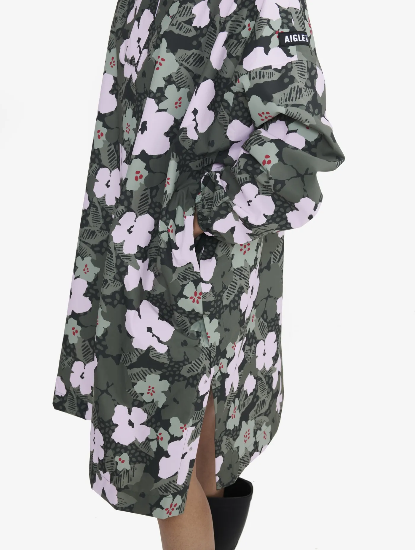 Packable printed poncho