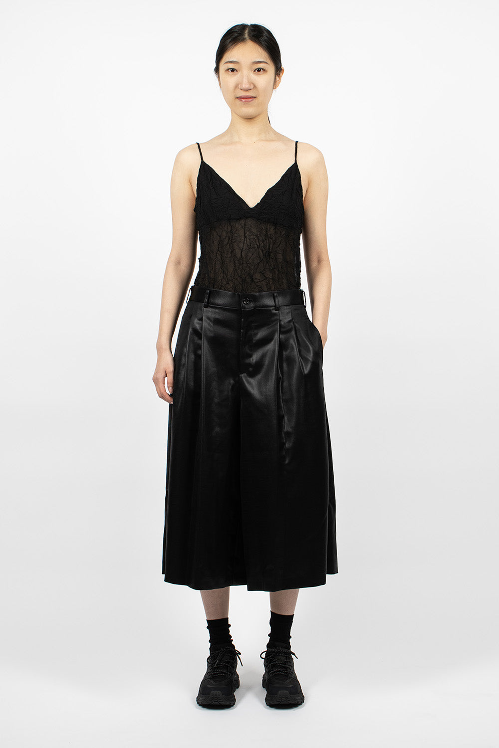 Pleat Culottes Black