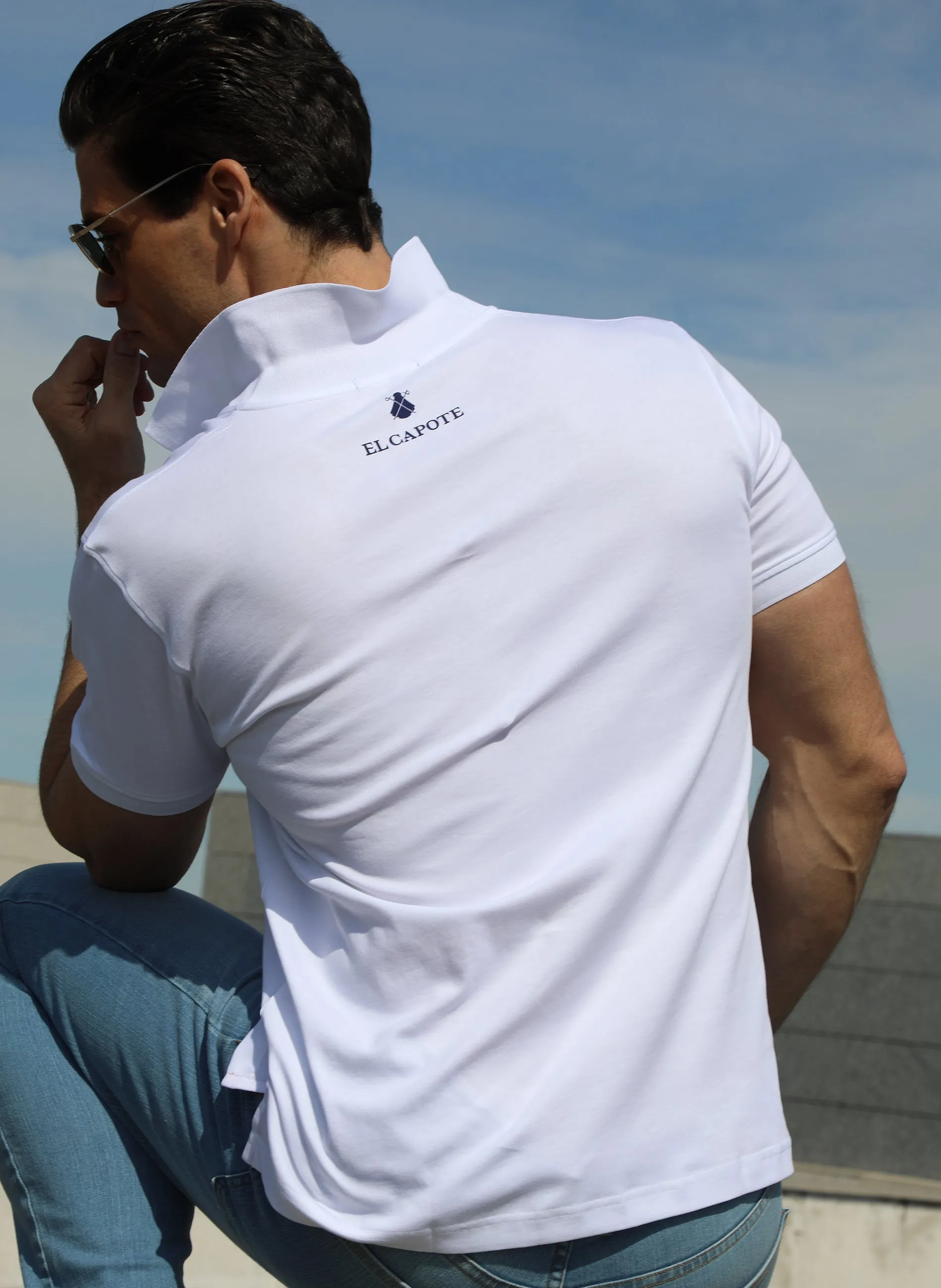 Polo Hombre Blanco Espaa Interlock