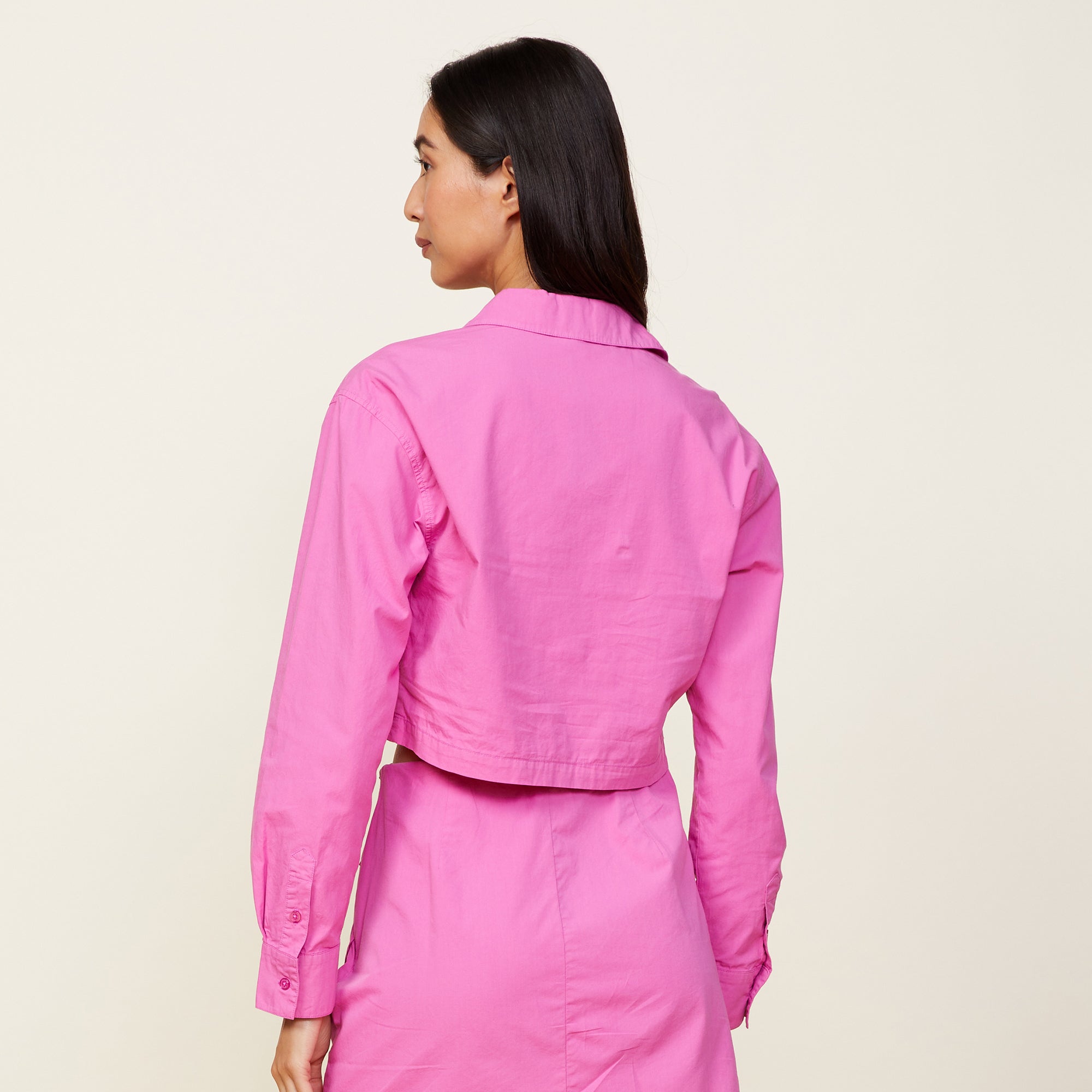 Poplin Front Twist Shirt