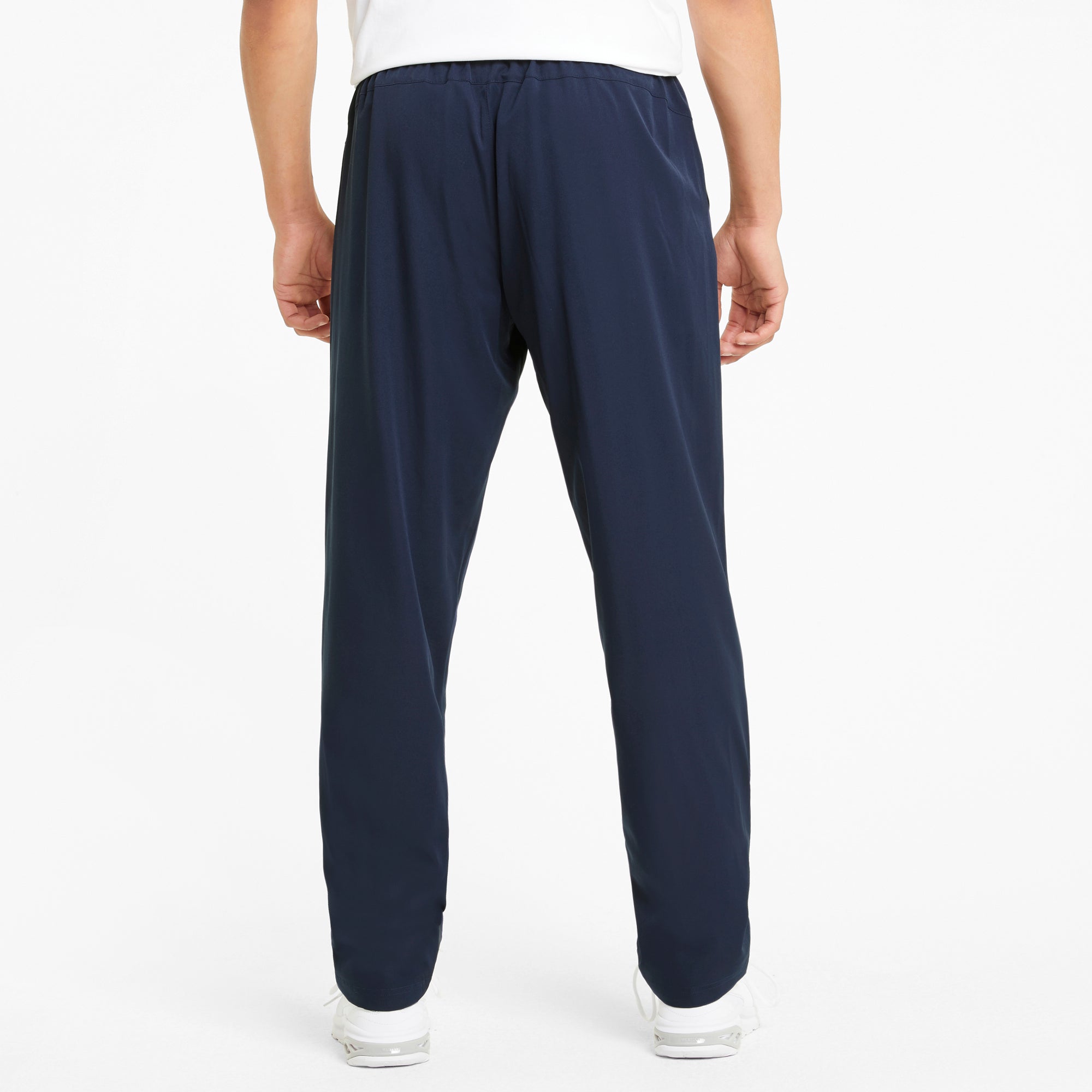 PUMA MEN'S ACTIVE WOVEN NAVY TRACKPANTS