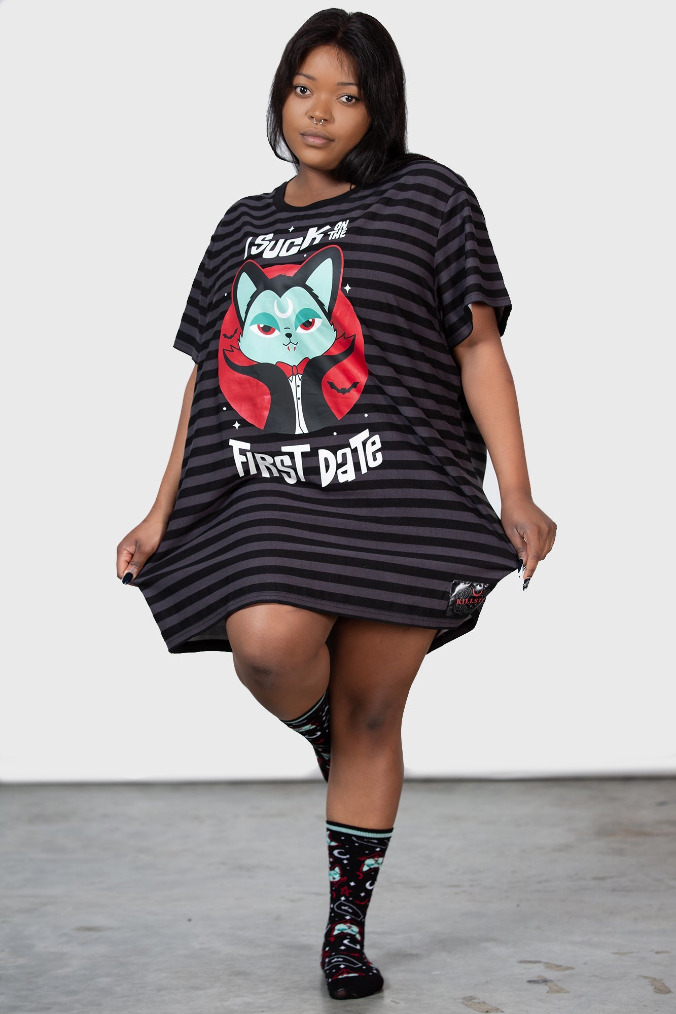 Purrrfect Pairing T-Shirt Dress [PLUS] Resurrect