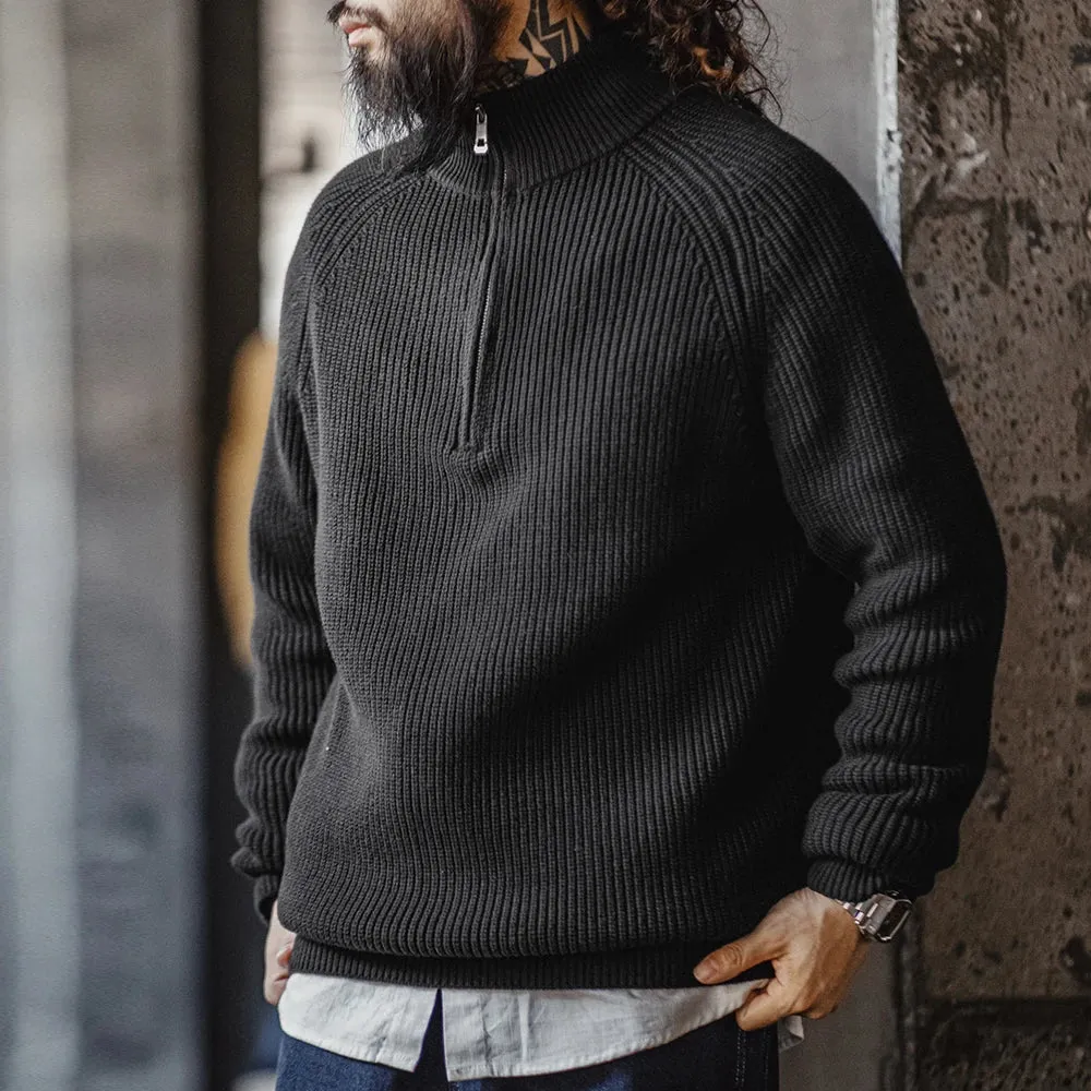 Quarter Zip Rib Knit Sweater