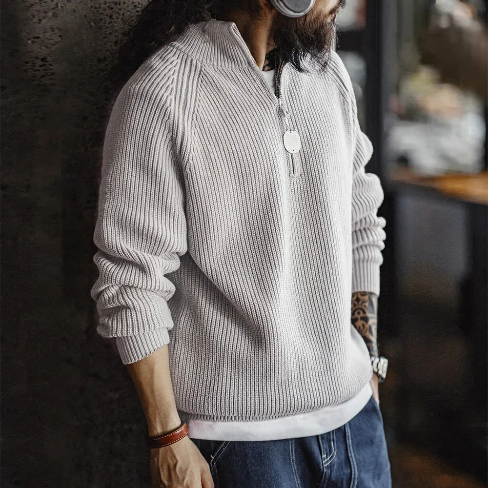 Quarter Zip Rib Knit Sweater