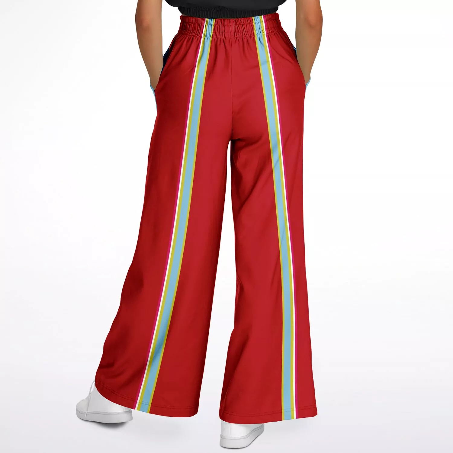 Red Calypso Striped Stretchy Phat Bellbottoms