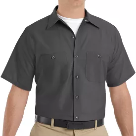 Red Kap Men's Short Sleeve Industrial Work Shirt - Charcoal