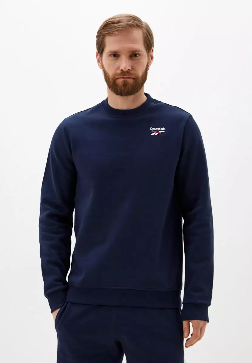 REEBOK MEN'S ID LOGO NAVY SWEATSHIRT