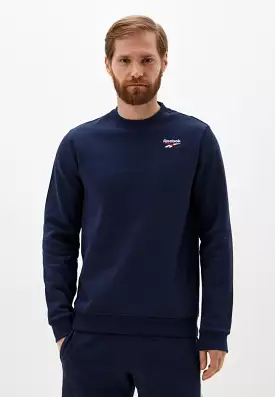 REEBOK MEN'S ID LOGO NAVY SWEATSHIRT