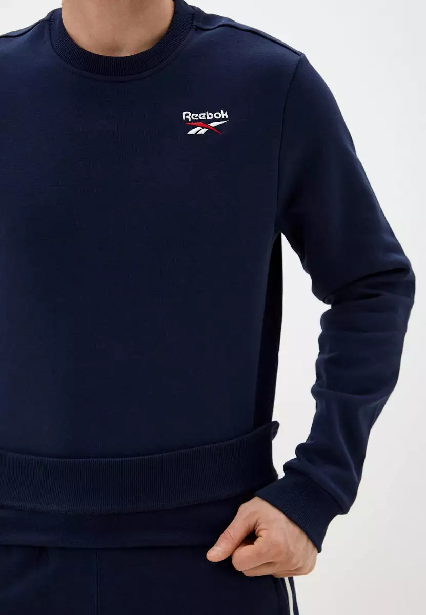 REEBOK MEN'S ID LOGO NAVY SWEATSHIRT