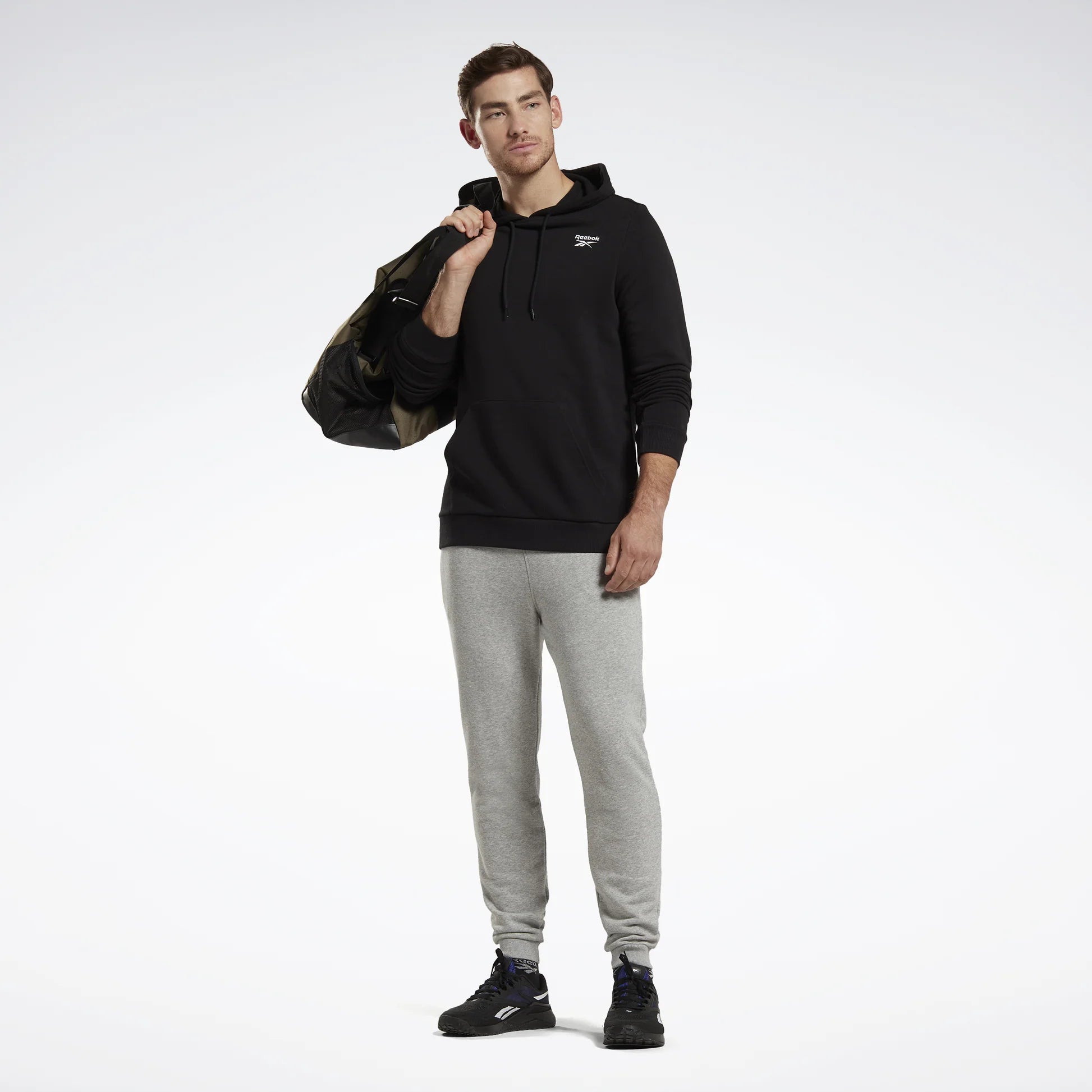 REEBOK MEN'S RI SMALL VECTOR GREY TRACKPANTS