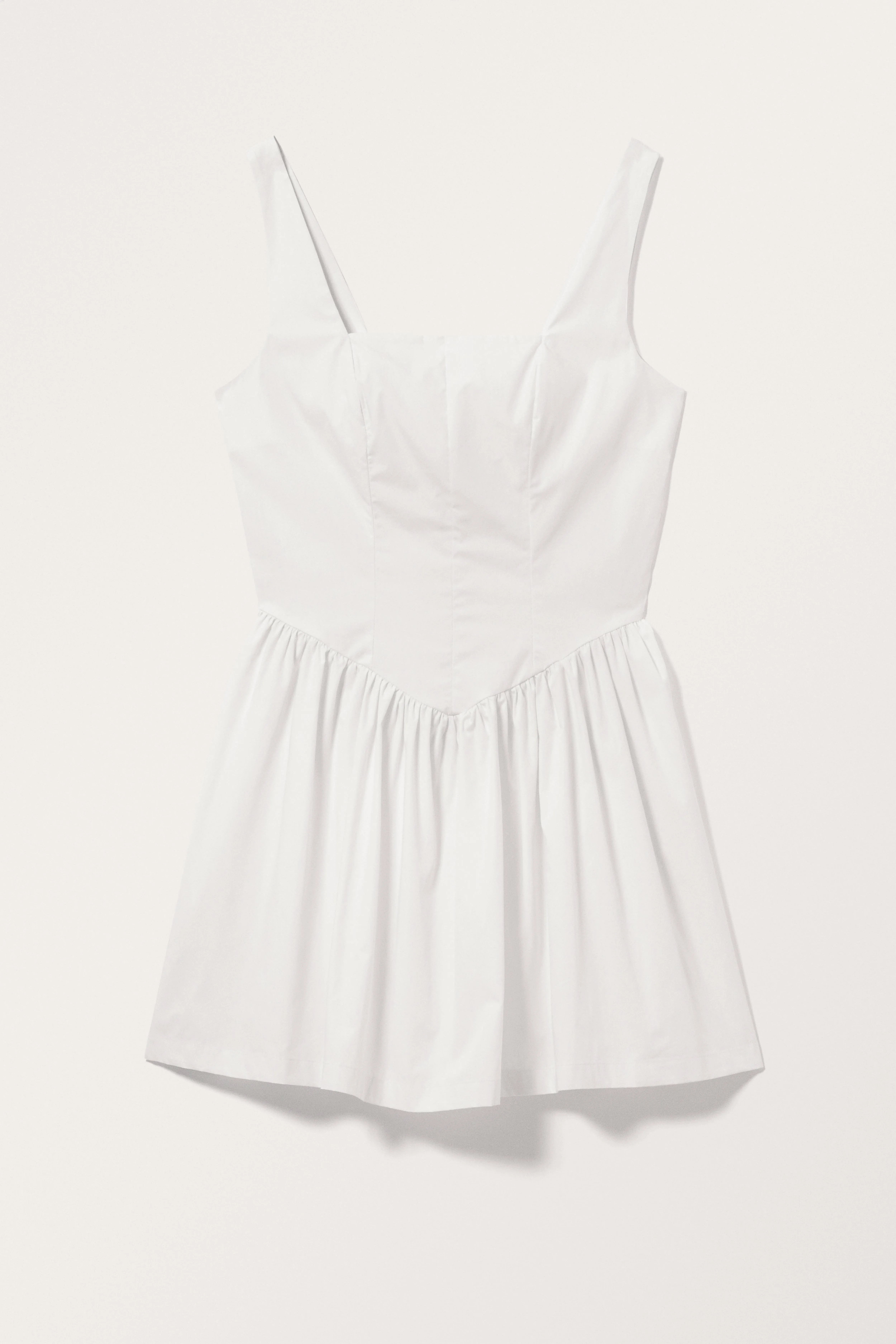 Ruched sleeveless mini dress - Sleeveless - White - Ladies | H&M GB