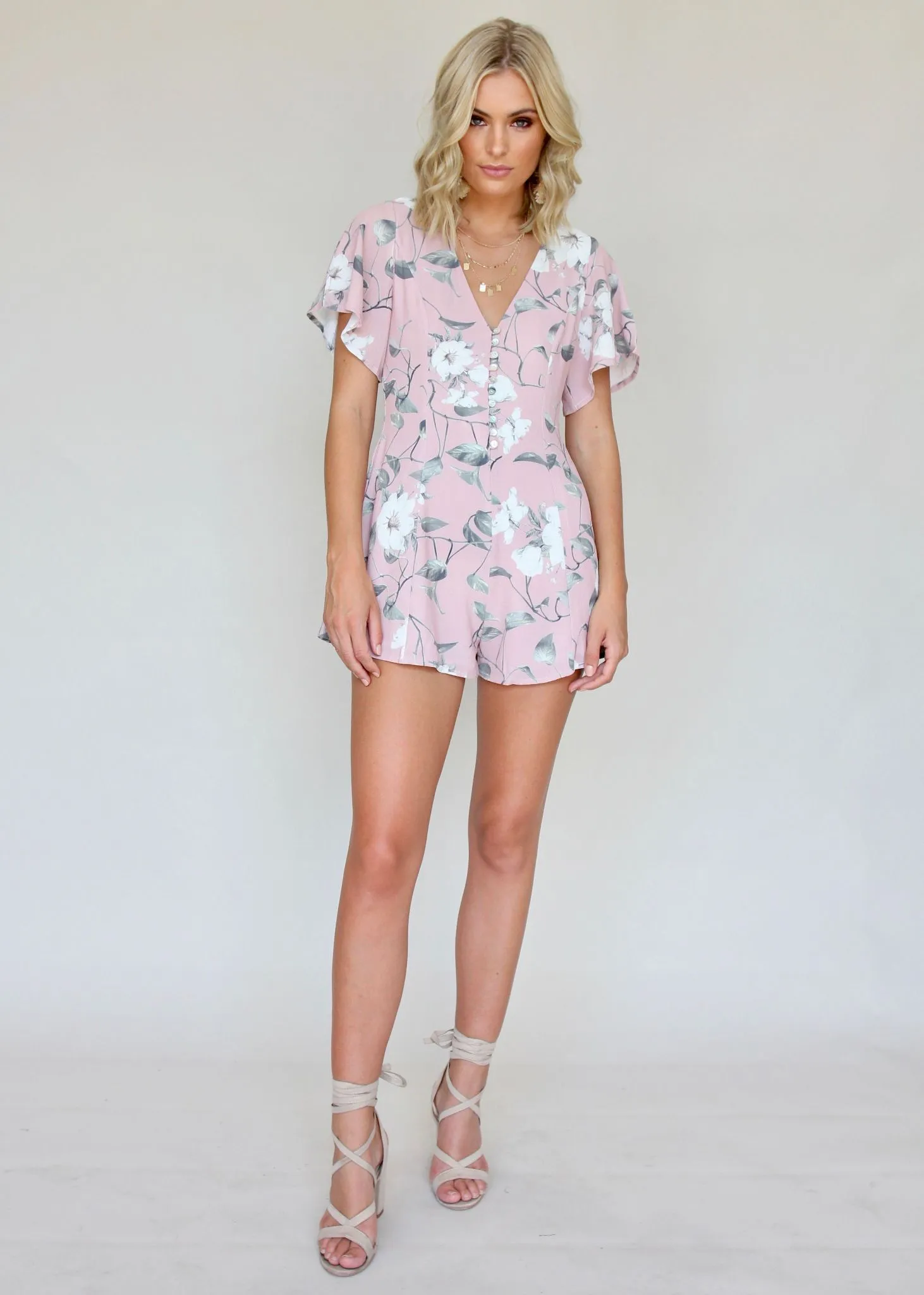 Run With Me Playsuit - Pink/White