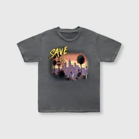 SAVE LA CITY TEE VINTAGE BLACK (BLACK)