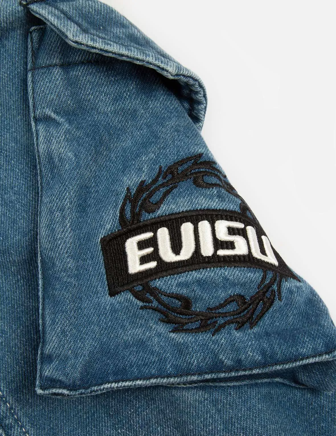 Seagull Embroidery Hooded Denim Jacket