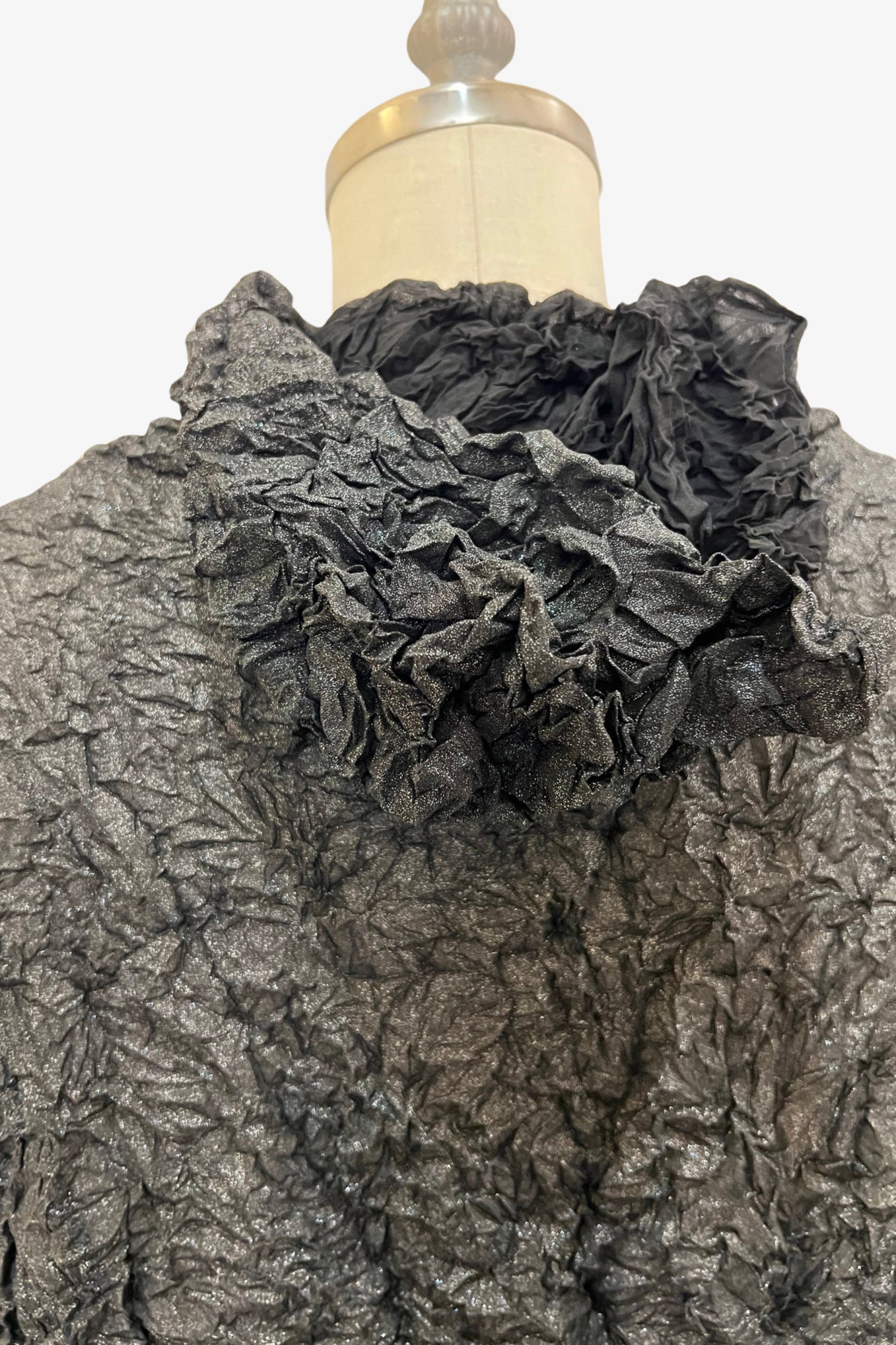 Sheer Moth Pebble Poncho | Black Foil