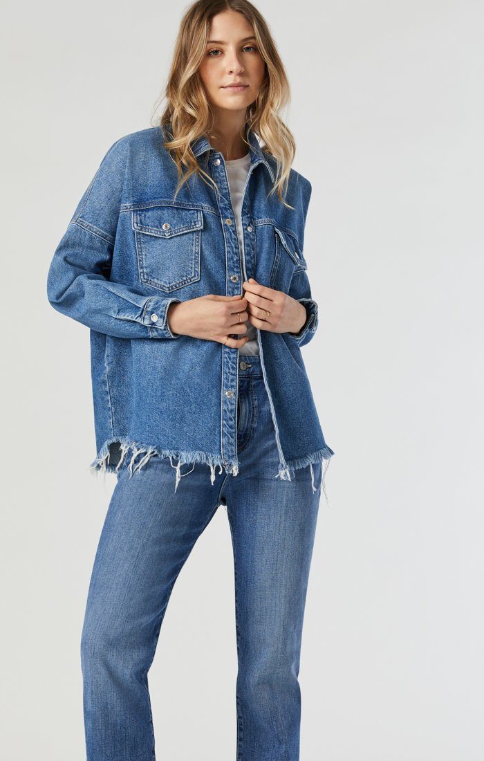 Sky organic blue Fiona denim shirt jacket