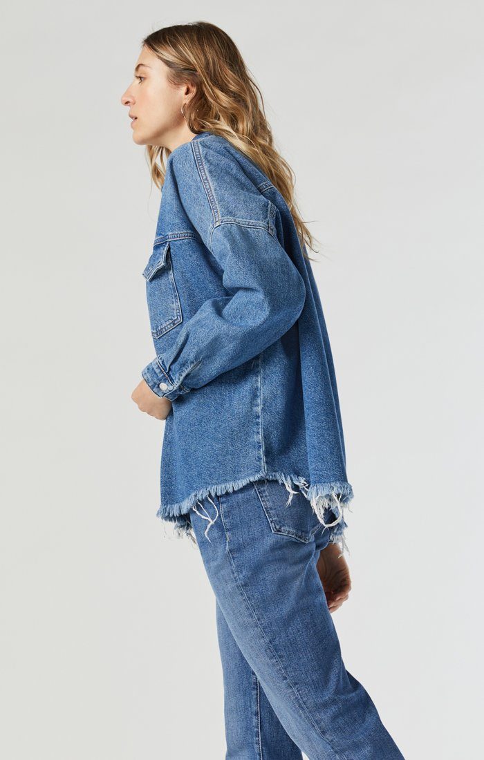 Sky organic blue Fiona denim shirt jacket