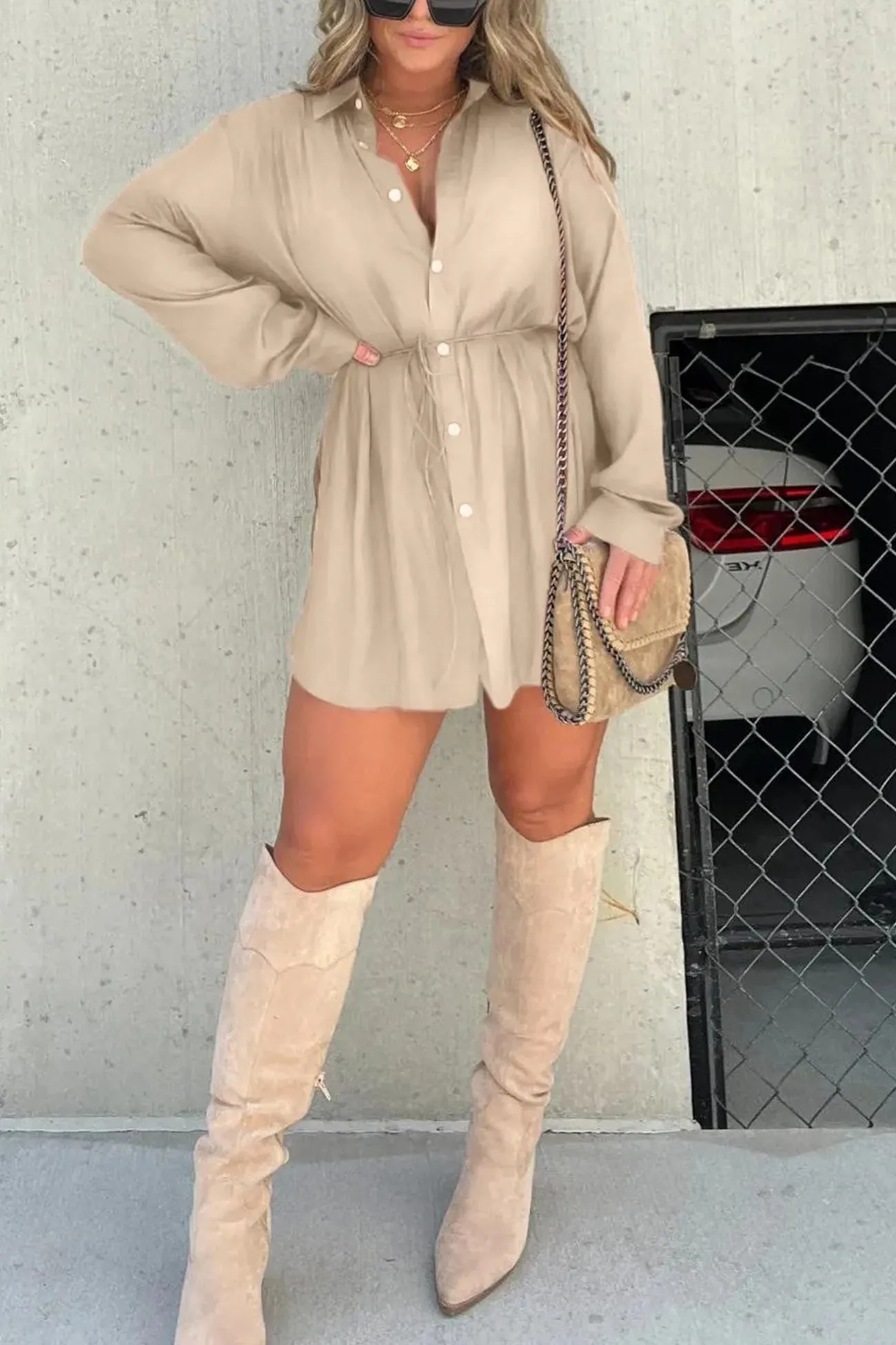 Solid Fake Two-piece Blouse Rompers