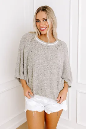 St. Augustine Brunch Knit Sweater Top in Grey