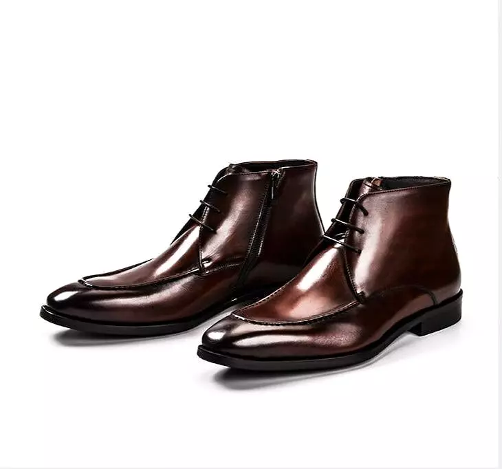 Stitched Leather Chelsea Boots For Men