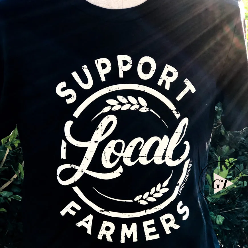 Support Local Farmers Crew Tee Black