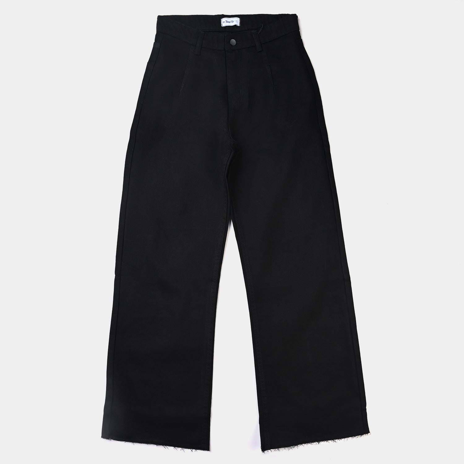 Teens Girls Denim Pant Culotte-BLACK