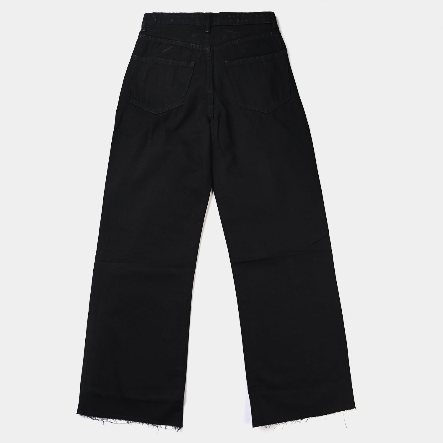 Teens Girls Denim Pant Culotte-BLACK