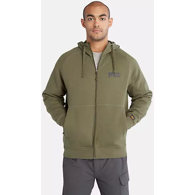 Timberland Pro Men's Hood Sport Zip Front Sweatshirt -Olive- TB0A64RNH08