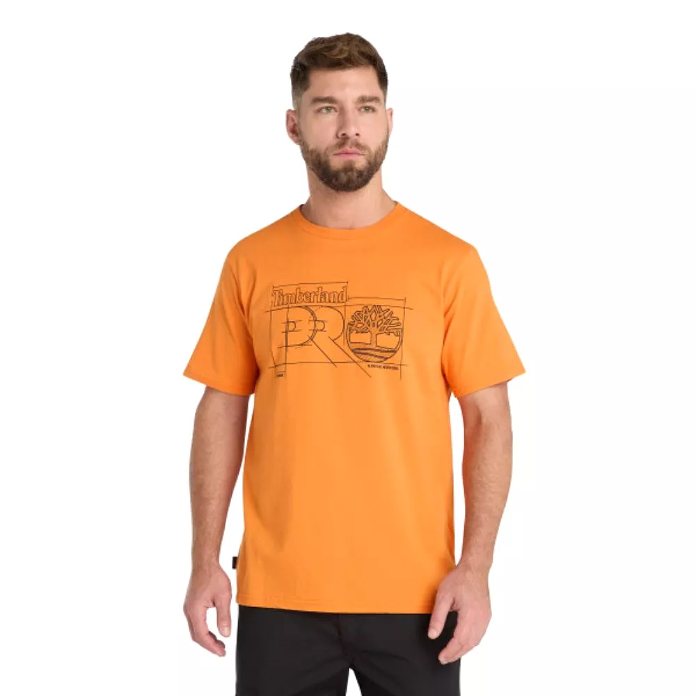 Timberland PRO Men's Short-Sleeve Innovation Pro Blueprint Work T-Shirt - Orange