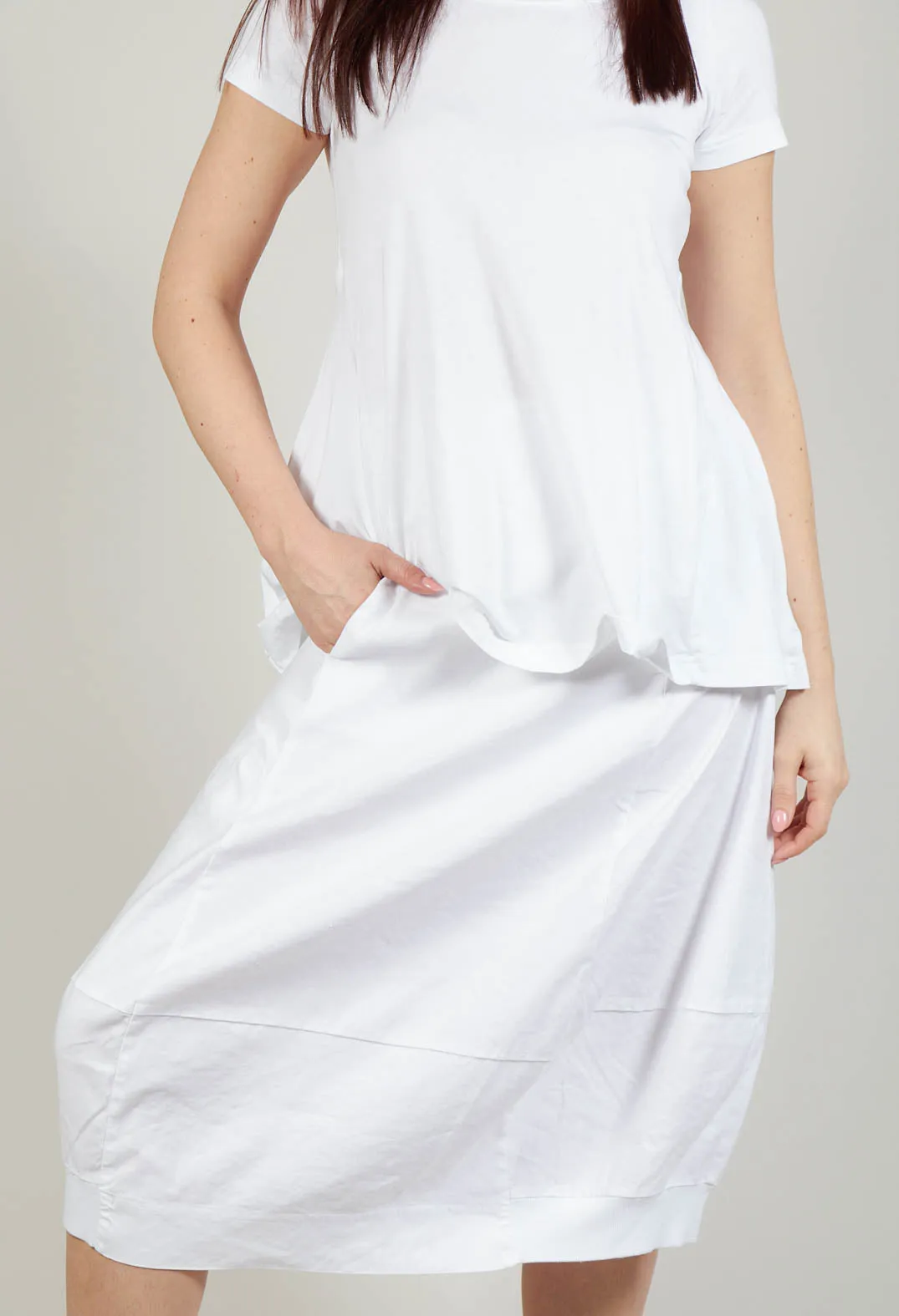 Tulip Hem Skirt in White