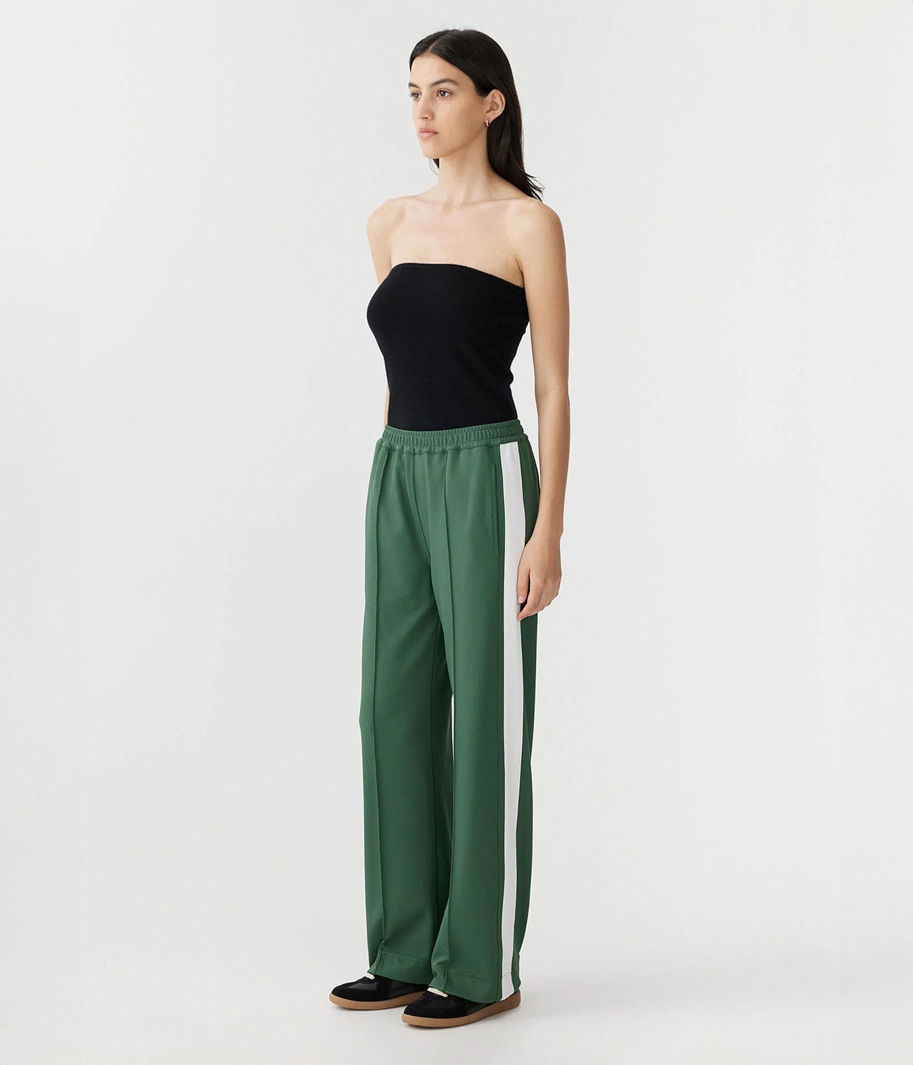 TWILL STRIPE PANT- GREEN/WHITE