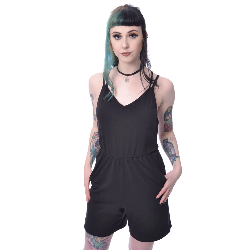 UNA PLAYSUIT - BLACK