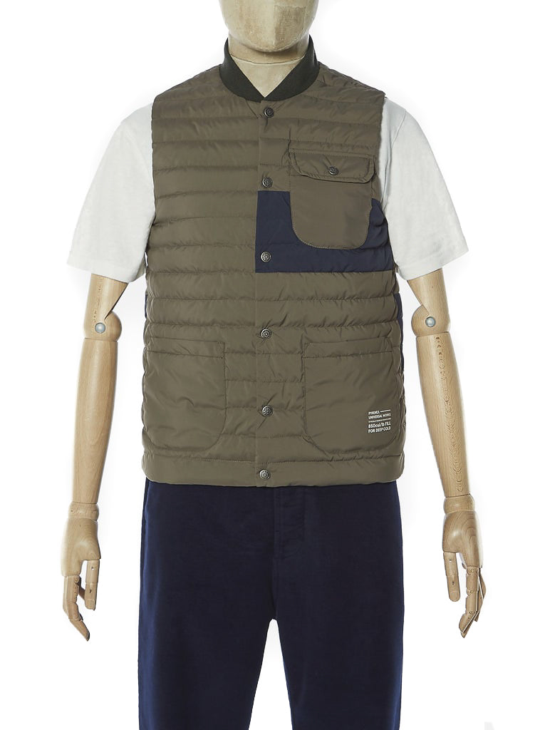 Universal Works Down Waistcoat sauge HMO59C