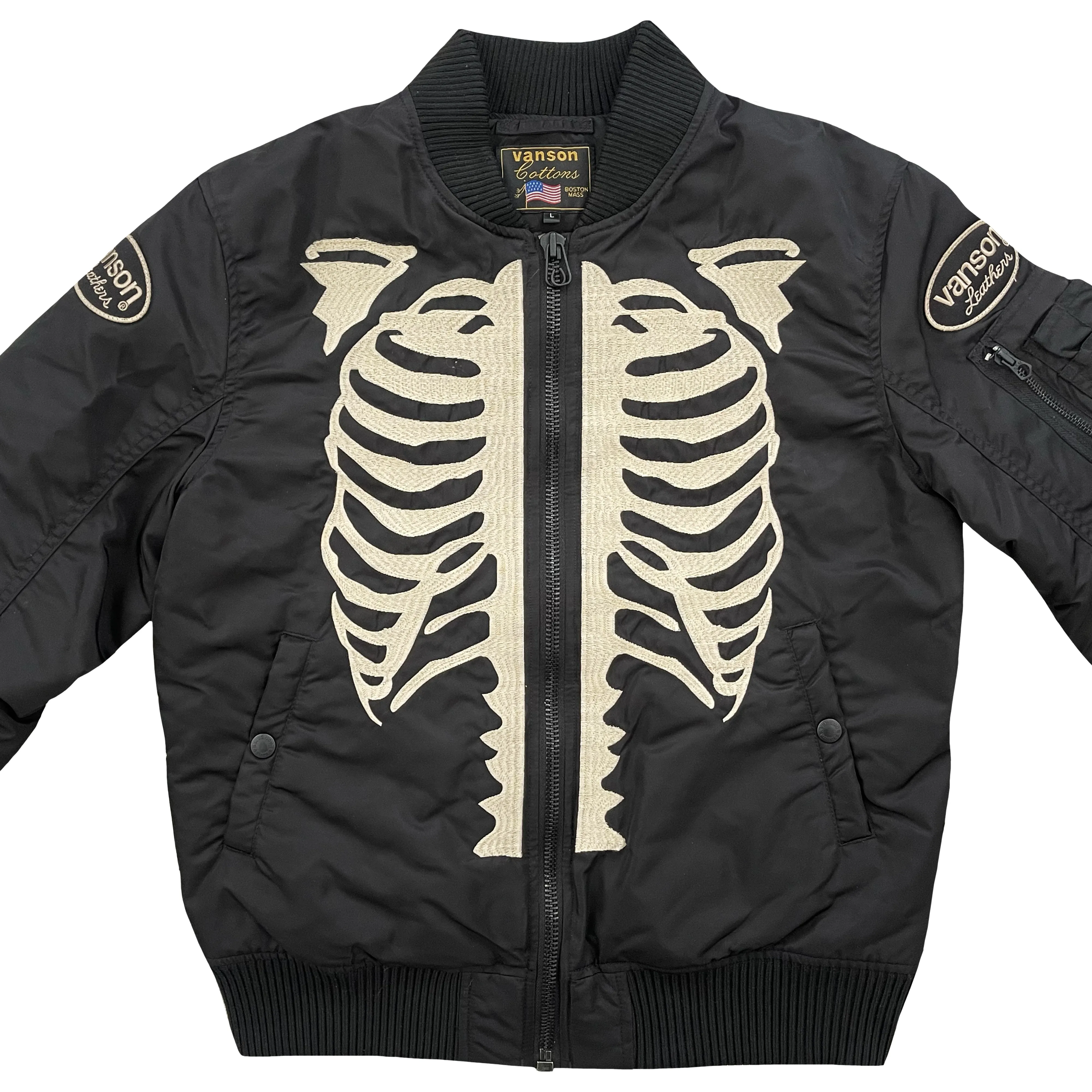 Vanson Leathers Skeleton Bomber Jacket