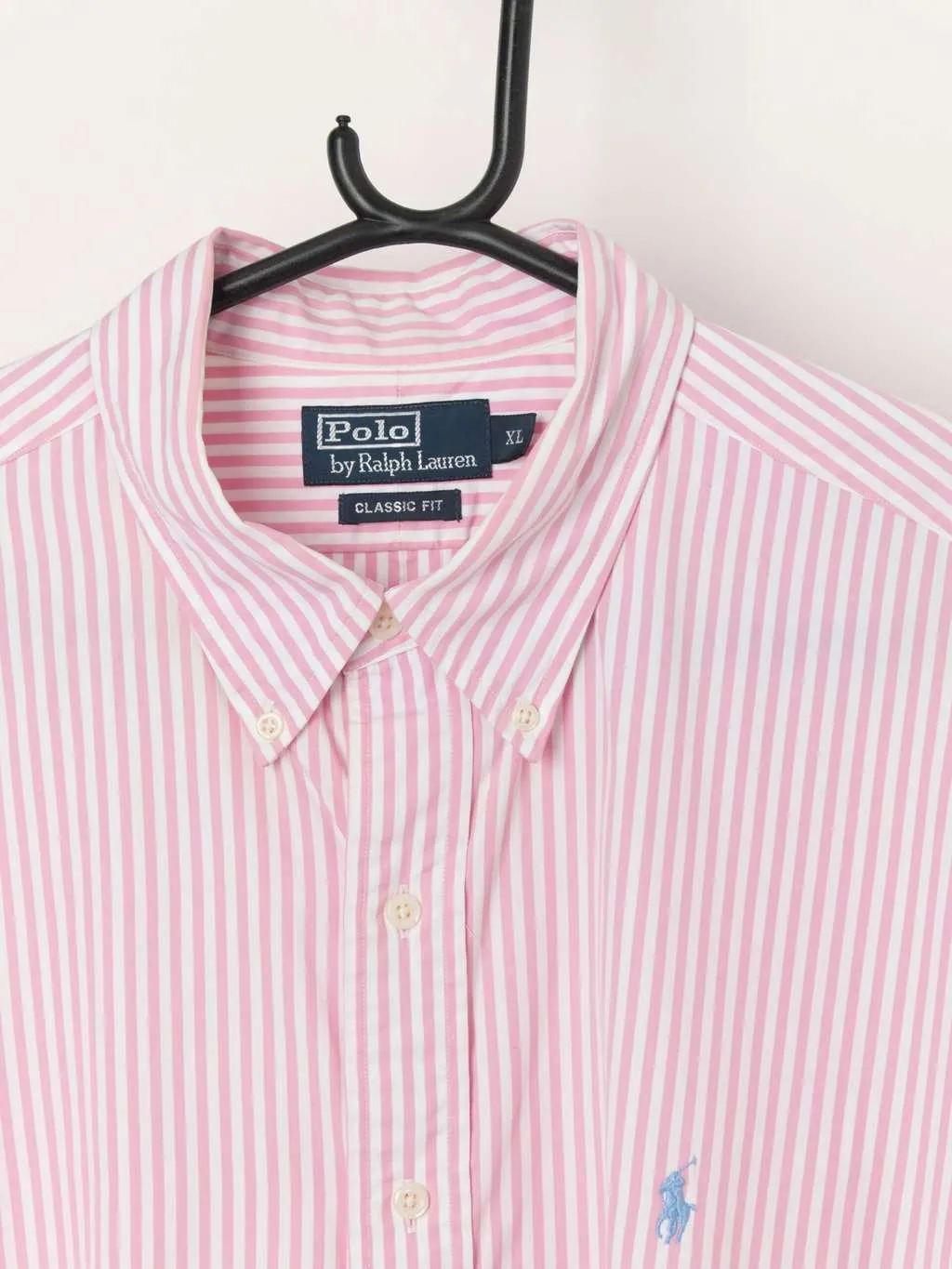 Vintage Polo by Ralph Lauren pastel pink and white striped shirt – XL