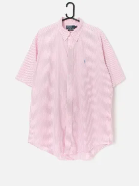 Vintage Polo by Ralph Lauren pastel pink and white striped shirt – XL