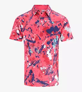 VIVID SPLATTER POLO - CORAL