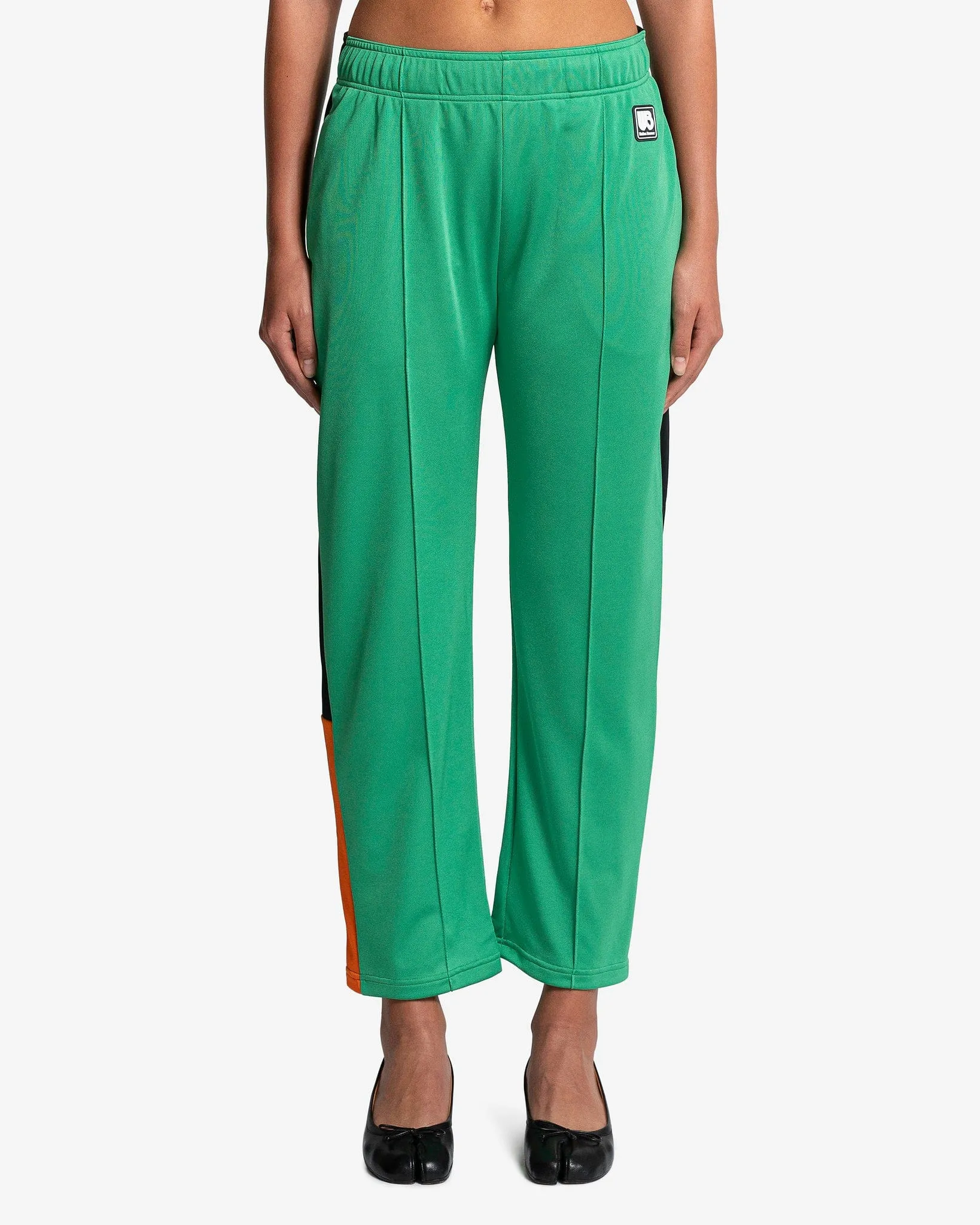 Wales Bonner Commune Trackpant in Green-Black/Orange