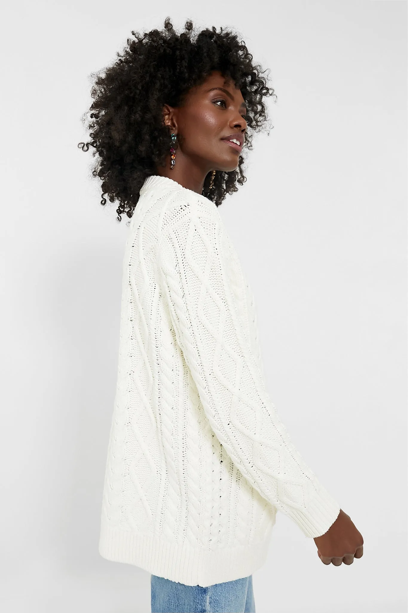 White Cotton Abigail Cardigan