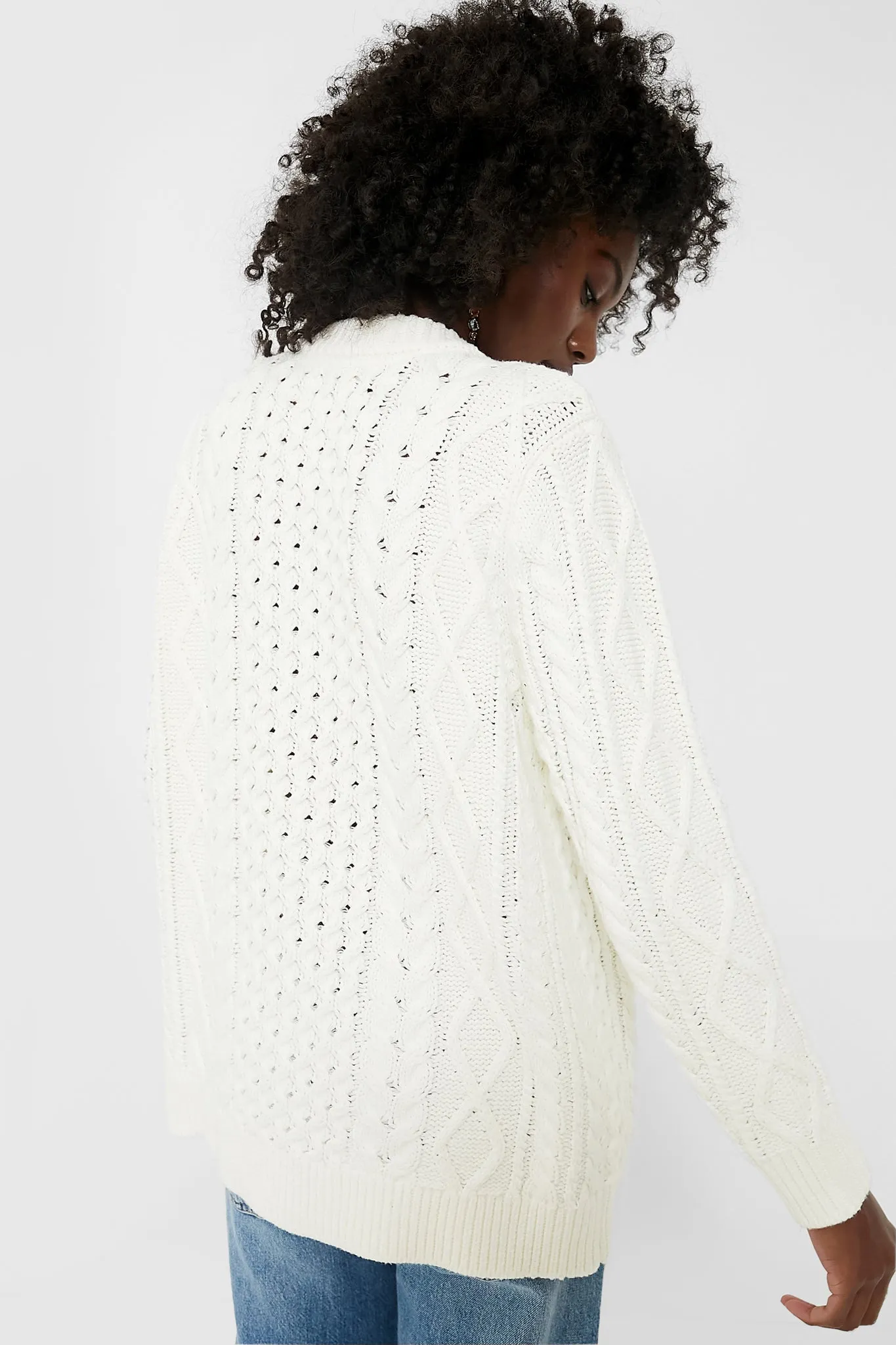 White Cotton Abigail Cardigan