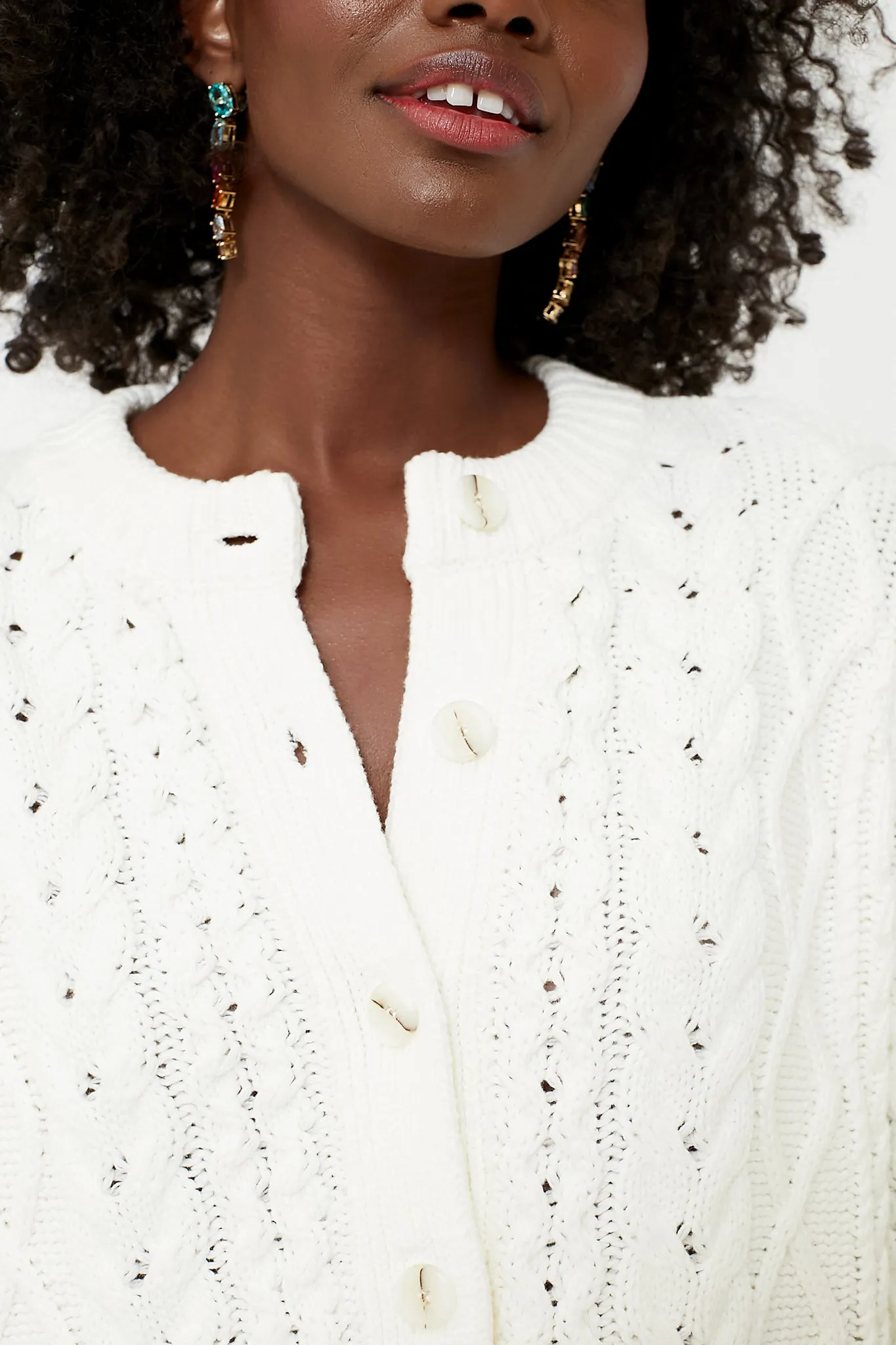 White Cotton Abigail Cardigan