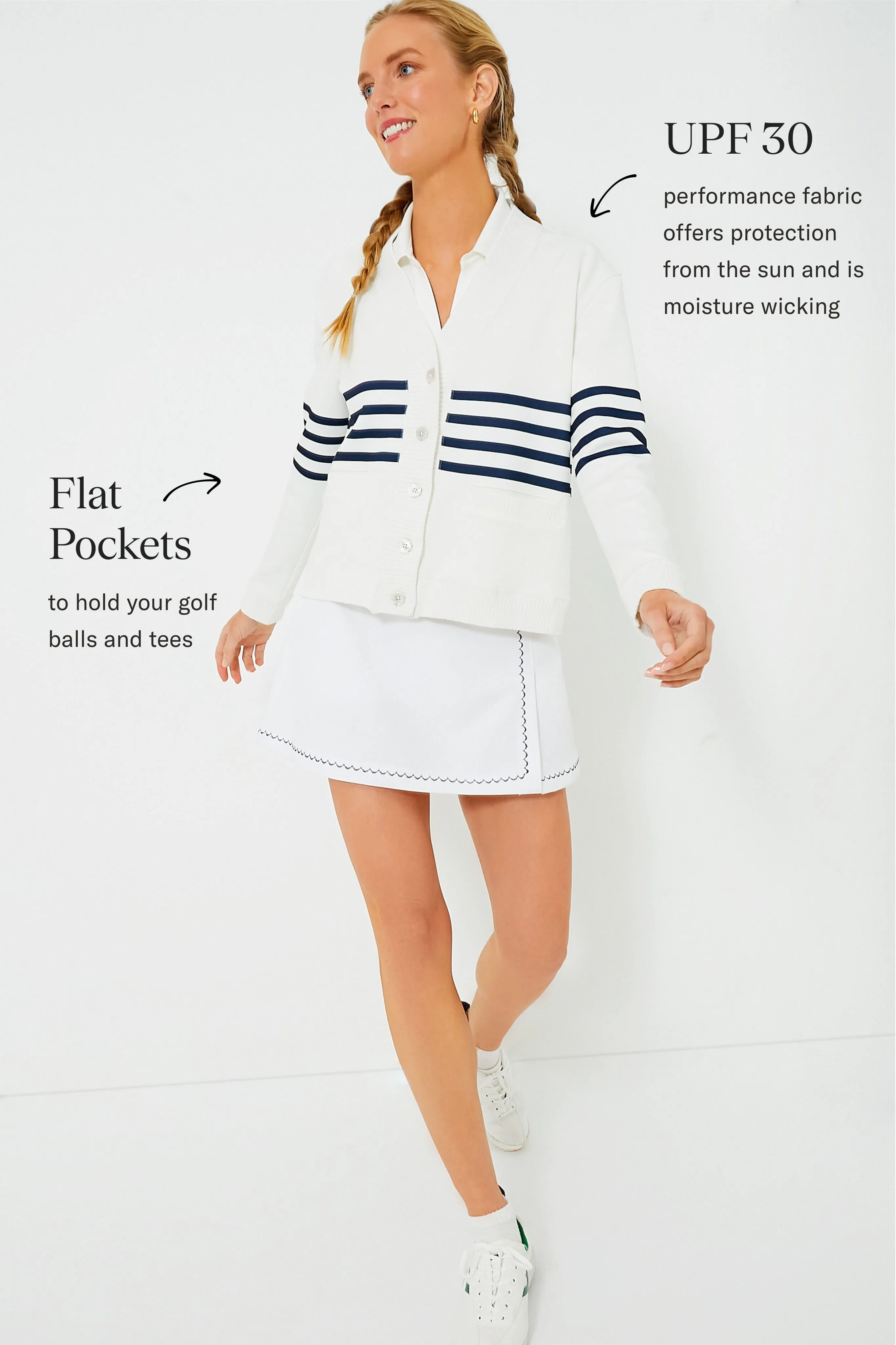 White Striped Charley Cardigan