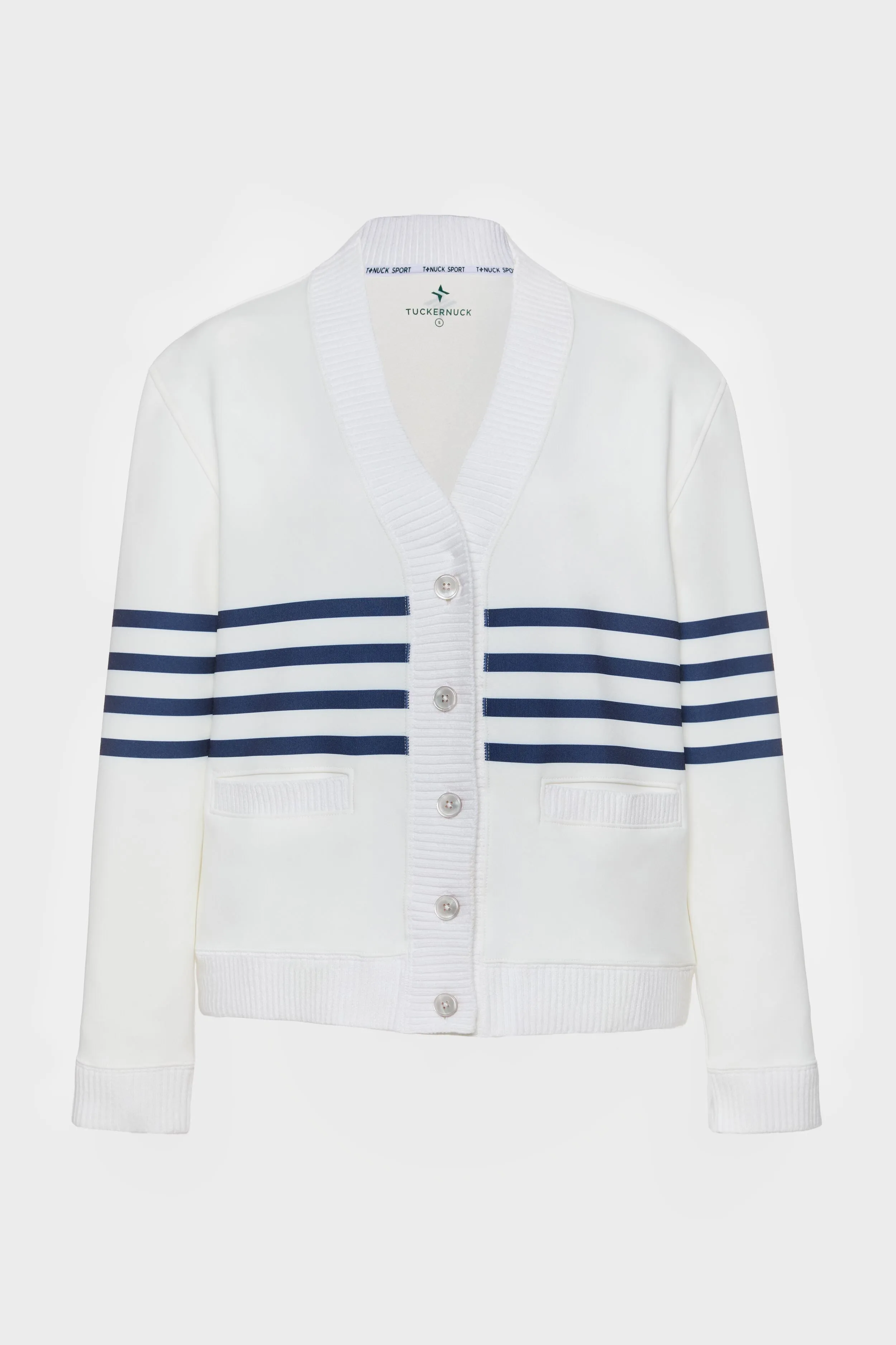 White Striped Charley Cardigan