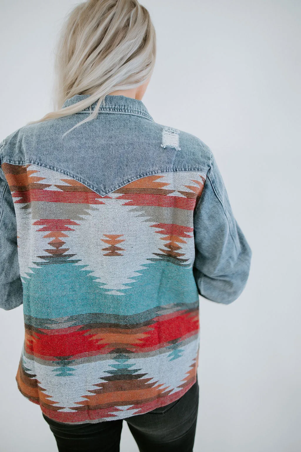 Wild Western Contrast Denim Jacket